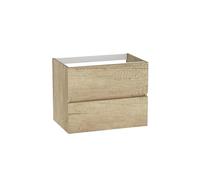 Baikal Mobile da bagno modulare a 2 cassetti, sospeso a parete, modulo da bagno, in melammina 16 mm. Mobile montato. Combinabile con qualsiasi top. Mobile 2 cassetti 70 cm Nature