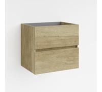 Baikal Mobile da bagno modulare a 2 cassetti, sospeso a parete, modulo da bagno, in melammina 16 mm. Mobile montato. Combinabile con qualsiasi top. Mobile 2 cassetti 60 cm Nature