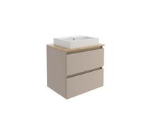 Baikal Mobile da bagno Nilo. Mobile montato. 60 cm Visone 2 cassetti sospeso con lavabo su piano di lavoro da 46 cm