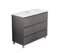 Baikal Mobile da bagno TRIX, distribuzione a 3 cassetti, con gambe e lavabo in ceramica. Melamina 16 mm. Diverse misure e finiture disponibili. Mobile montato