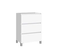 Baikal Mobile da bagno TRIX, distribuzione di 3 cassetti, con piedini. Melamina 16 mm. Diverse misure e finiture disponibili. Mobile montato