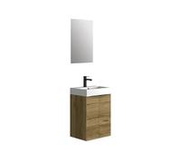 Baikal Set di mobili da bagno 45 cm. Include mobile con lavandino. Melamina 16 mm. Mobile montato. Lavabo incassato. con Specchio 2 porte Teka