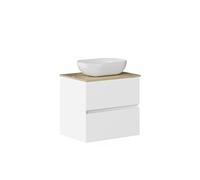 Baikal Set di mobili da bagno Duo, con lavandino. Mobile sospeso a parete con lavabo in ceramica. Varie finiture e misure. Mobile montato.