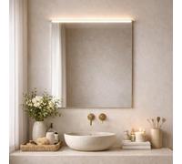 Baikal Specchio da bagno, varie forme e misure disponibili. Opzione con e senza LED. Stili che si adattano al bagno o a qualsiasi stanza della casa. 70 x 80 cm Specchio con cornice LED, 280034977