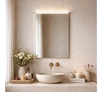 Baikal Specchio da bagno, varie forme e misure disponibili. Opzione con e senza LED. Stili che si adattano al bagno o a qualsiasi stanza della casa. 60 x 80 cm Specchio con cornice LED, 280034976