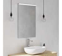 Baikal Specchio da bagno, varie forme e misure disponibili. Opzione con e senza LED. Stili che si adattano al bagno o a qualsiasi stanza della casa. 50 x 75 cm Specchio con cornice LED, 280034975