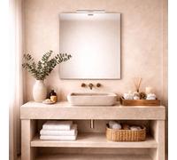 Baikal Specchio da bagno, varie forme e misure disponibili. Opzione con e senza LED. Stili che si adattano al bagno o a qualsiasi stanza della casa. 70 x 80 cm Specchio con Applique LED, 280034992