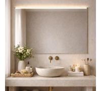 Baikal Specchio da bagno, varie forme e misure disponibili. Opzione con e senza LED. Stili che si adattano al bagno o a qualsiasi stanza della casa. 100 x 80 cm Specchio con cornice LED, 280034980