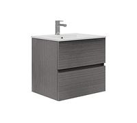 Baikal TRIX, Melamina Melammina Lavabo in Ceramica, Cenere, 50 cm