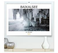Baikalsee im Winter (hochwertiger Premium Wandkalender 2026 DIN A2 quer), Kunstdruck in Hochglanz: kuriose Eisformen und Eisflächen