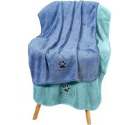 Bailey & buddies Bailey&buddies® Asciugamani per cani per asciugare i cani, confezione da 2, in morbida microfibra assorbente, per cani, gatti e altri animali domestici (confezione da 2-1 blu + 1 verd