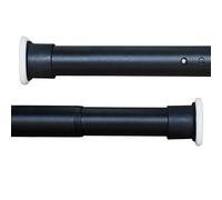 BAILEY JO - Aste di serraggio telescopiche in acciaio inossidabile con bastone appendiabiti estensibile per bagno, guardaroba, giardino, balcone e armadio (260-310cm, Nero)