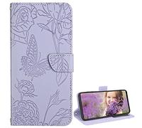 BAILI Custodia per Wiko Power U10/U20 - Supporto Stand con Farfalla e Rosa Cover, Chiusura Magnetica e Slot Flip Case