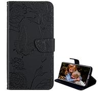 BAILI Custodia per Wiko Power U10/U20, Supporto Stand con Farfalla e Rosa Cover, Chiusura Magnetica Slot Flip Case
