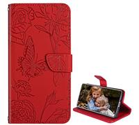 BAILI Custodia per Wiko Power U10/U20, Supporto Stand per Wiko Power U10/U20 Farfalla e Rosa Cover, Chiusura Magnetica Slot Flip Case per Wiko Power U10/U20