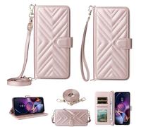 BAILI per itel Super 26 Ultra Custodia, Flip Wallet Cover in Pelle con 6 Slot per Carte Cinturino da Polso Magnetica per itel Super 26 Ultra-Rosa