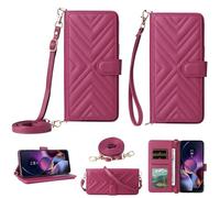 BAILI per itel Super 26 Ultra Custodia, Flip Wallet Cover in Pelle con 6 Slot per Carte Cinturino da Polso Magnetica per itel Super 26 Ultra-Rosso