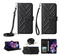 BAILI per itel Super 26 Ultra Custodia, Flip Wallet Cover in Pelle con 6 Slot per Carte Cinturino da Polso Magnetica per itel Super 26 Ultra-Nero