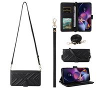 BAILI per ZTE nubia Neo 2 5G Custodia, Flip Wallet Cover in Pelle con 6 Slot per Carte Cinturino da Polso Magnetica per ZTE nubia Neo 2 5G-Nero