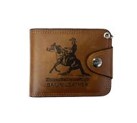 BAILIN Portafoglio per Uomo in Pelle - Portafoglio Tinta unita Marrone Nero 12 cm