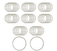 Bailinks 50 anelli per libri in metallo, diametro interno 30 mm, anelli per raccoglitori a foglia, portachiavi (argento)