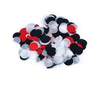 Bailinks Confetti di Carta 2,5 cm - 50g Coriandoli Colorati per Decorazioni di Matrimonio, Festa di Compleanno, Baby Shower, Cuori e Cerchi, Confezione da 5000 Pezzi Scintillanti (Nero Rosso Bianco)