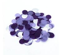 Bailinks Confetti di Carta 2,5 cm - 50g Coriandoli Colorati per Decorazioni di Matrimonio, Festa di Compleanno, Baby Shower, Cuori e Cerchi, Confezione da 5000 Pezzi Scintillanti (Argento Viola)