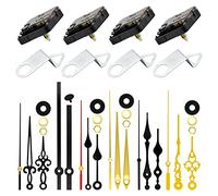 Bailinks di meccanismi dell'orologio kit 4 pezzi di ricambio per orologio al quarzo con albero lungo e 6 diverse paia di lancette per orologi da parete di ricambio per parti di riparazione, orologi