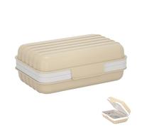 Bailinks Portasapone Portatile in PP con Coperchio, Scatola Sapone con Griglia Sgocciolatoio, Anti-Goccia,Per Bagno e Viaggi, Shampoo Solido e Fogli di Sapone (Albicocca)