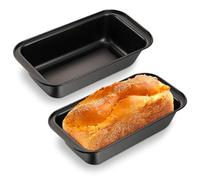 Bailtouk 2 Pezzi Stampo Plumcake, Teglia per Pane in Acciaio Al Carbonio Antiaderente, Stampo Pane in Cassetta Rettangolare Stampi per Pasticceria Antiaderente per Cuocere Pane (Nero)