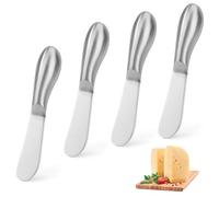 Baimuni Coltello da Burro in Acciaio Inossidabile, 4 Pezzi Coltelli da Formaggio, Mini Spalmatori di Formaggio, Multifunzione per Tagliare Toast Pane, Spalmare Burro Crema Marmellata