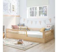 Bainba - Letto Montessori Sofia evolutivo con barre di sicurezza - 90 x 190 - Naturale
