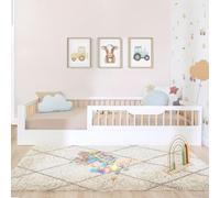 Bainba - Letto Montessori Sofia evolutivo con barre di sicurezza - 90x190 - Bianco