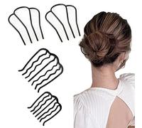 BAINESS 4 fermagli per capelli in metallo per capelli laterali pettini a forma di U, in lega per capelli, per Updo Bun da donna, accessori per lo styling dei capelli, colore nero