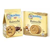 Baiocchi Mix Nocciolatte e Classico Biscotti Ripieni di Crema al Cacao, Nocciole e Latte per mulino bianco 168g [2 Confezioni]