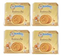Baiocchi Nocciolatte - Biscotti con Crema al Latte e Nocciole - 4 Confezioni da 6 Porzioni - Senza Olio di Palma per Mulino Bianco