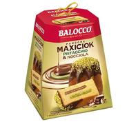 BaIocco Maxiciok Pandoro Pistacchio & Nocciola, Farcito con Crema Pistacchio e Nocciola, Ricoperto di Cioccolato al Latte e Decorato con Granella di Pistacchi Caramellati 800g