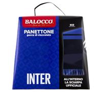 BaIocco Panettone del tifoso NERAZZURRO con Gocce di Cioccolato, Senza Uvetta e Canditi, con Sorpresa 500g (EDIZIONE 2025)