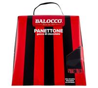 BaIocco Panettone del tifoso ROSSONERO con Gocce di Cioccolato, Senza Uvetta e Canditi, con Sorpresa 500g (EDIZIONE 2025)