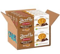 BaIocco ZeroPiù Biscotti Frollini Extra-Crunchy con Gocce di Cioccolato & Crispies di Riso e Frumento Zero Zuccheri Aggiunti e Ricchi di Fibre 210g [BOX da 8 Confezioni]