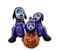 BAIRU Decorazione Gonfiabile di Halloween da 1,8 Metri, Decorazione a Forma di Cane con Teschio Gigante, Luce Gonfiabile Impermeabile for Festival all'aperto