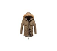 Baisacrafts cappotti da uomo Cappotto spesso in peluche di cotone lavato autunno e inverno con ampio colletto di pelliccia, tasche multiple, giacca a vento, uomini spessi, Colore unico, 3XL