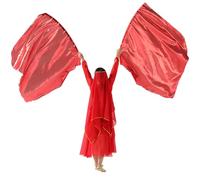 Baisdan 1 paio di bandiere di culto con aste flessibili, 114,3 x 129,5 cm, bandiere metallizzate per danza e chiesa, colore rosso