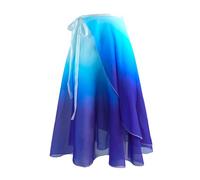 Baisdan Donne Lunghezza Chiffon Gonna Danza Classica Tango Moderno Sala da Ballo Gonna in Tulle Bianco Blu