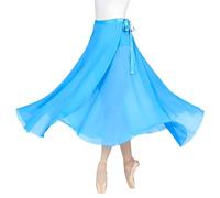Baisdan Donne Lunghezza Chiffon Gonna Danza Classica Tango Moderno Sala da Ballo Gonna in Tulle Blu Cielo