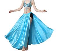 Baisdan Pannello di raso Gonna Split Danza Del Ventre Costume Tribale Due Laterali Spacco Lungo Swing Gonna