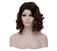 Baisheng bella parrucca cosplay stile Harajuku ondulata alla fine di lunghezza della spalla (40 cm-nero sfumatura marrone)