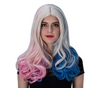 Baisheng Cosplay di Halloween Onda Capelli sintetici Tutti i santi parrucche piene Parrucca lunga ondulata delle donne (70cm-argento bianco)