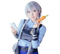 Baisheng Crazy Animal City Coniglio Judy Women Onda riccia lunga Cosplay Coser Party Anime Parrucca Resistente Capelli pieni (31,5 pollici-argento viola (treccia))