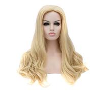 Baisheng femminile No Bangs Air Roll Fluffy Roll Light oro stile europeo vento cosplay costume anime parrucca del partito parrucca parrucca resistente al calore (60cm -Oro pallido)